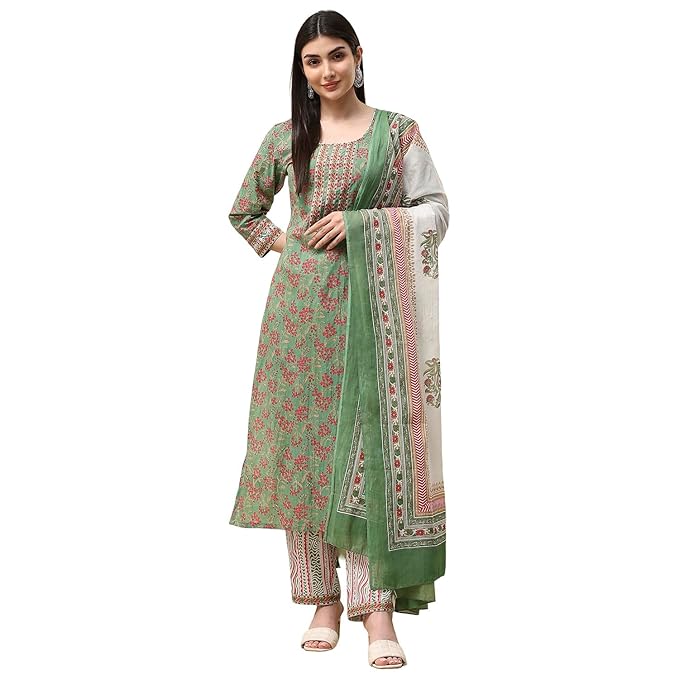 BIBA Women Cotton Printed Dress Material